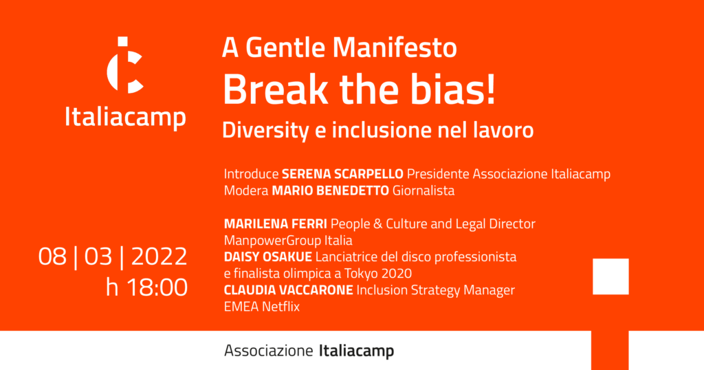Break the bias Associazione Italiacamp diversity e inclusione